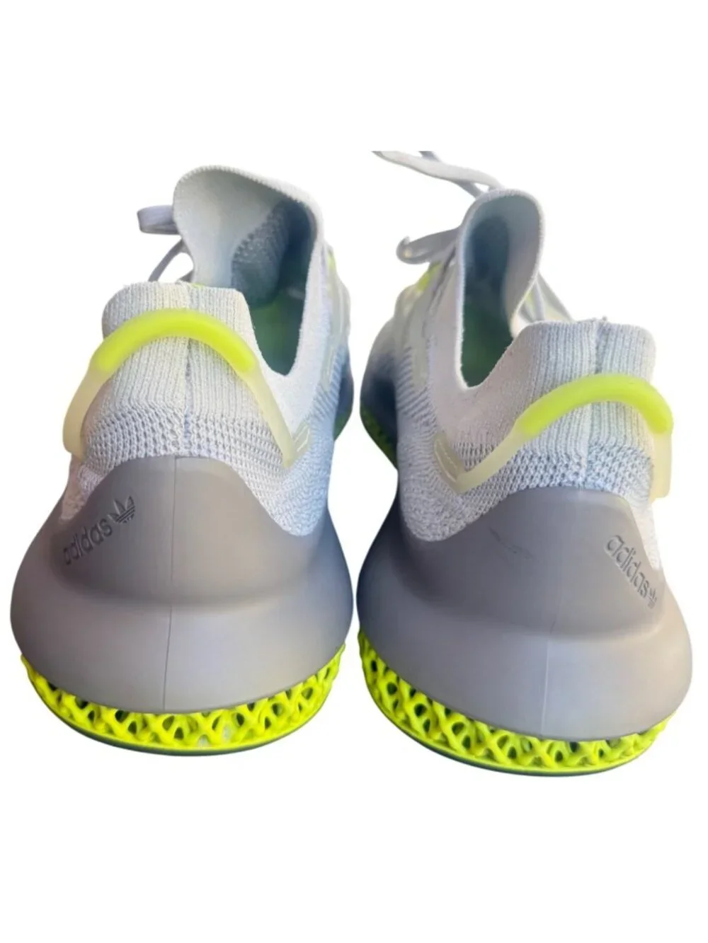 Adidas 4D Fusio Men Size 13.5 Gray Neon Yellow Knit Running Shoes FY5928